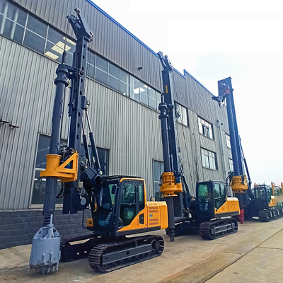 งานก่อสร้าง Mini Rotary Rig Machine Bore Pile Drilling 45kN/m withเจาะลึก 15m and diameter 1000mm